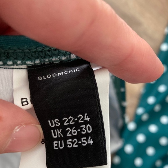 BloomChic Green Polka Dot Swimsuit Sz 22-24 NWT - Picture 3 of 6